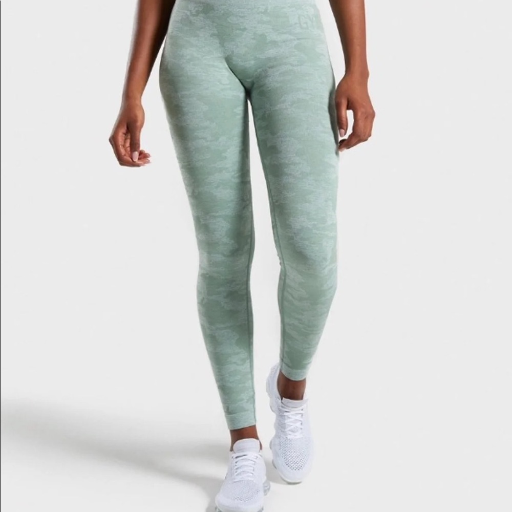 Gymshark camo seamless leggings Sage Green S